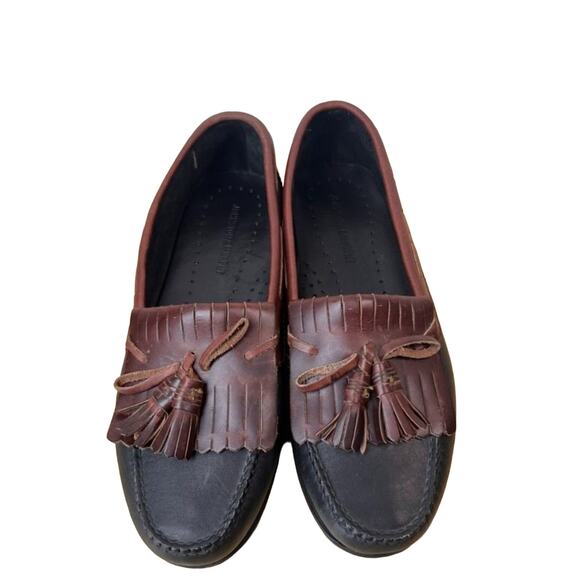 Johnston & Murphy Shoes Men 10 Leather Tassel Loafers Dress Shoe Two Tone - Picture 1 of 13